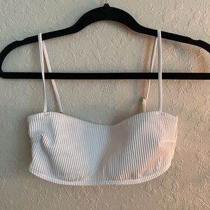 white bandeau swim top